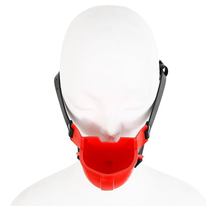 Fetish Toilet Funnel Open Mouth Gag Mask Hood PU Leather BDSM Funnel Oral Enema Drool Plug Gag Head Harness Bondage Adult Game