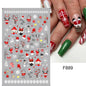 1PCS New Christmas Decorations 2023 New Year Nail Stickers Press on Nails Laser Snowflake Christmas Tree 3D Nail Decal