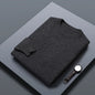 Classic Solid Color Men's O-neck Sweater Autumn Winter 100% Merino Wool Knitted Pullover Long Sleeve Warm Loose Casual Men Tops