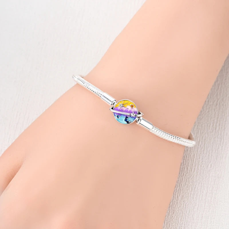Original 925 Sterling Silver Bracelets 17-20CM Love Heart Flowers Butterfly Charms Beads Bracelet For Women Fashion Jewelry Gift