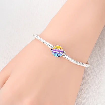 Original 925 Sterling Silver Bracelets 17-20CM Love Heart Flowers Butterfly Charms Beads Bracelet For Women Fashion Jewelry Gift