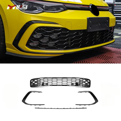 GTI style car accessories body kit Front Bumper Grill decoration sports version front grille fog lamp For vw golf 8 mk8 R-Line