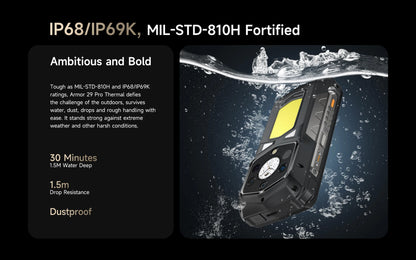 World Premiere Ulefone Armor 29 Pro Thermal Version 5G AI Rugged Phone 21200mAh 120W 64MP Night Vision 6.67" 120Hz 512GB ROM