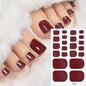 22Tips Solid Color Self-adhesive Gel Stickers for Toe Nails Waterproof Long-lasting Toenail Stickers Toe Full Cover Toenail Wrap