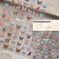 1pcs 5D Japanese Black Butterfly Nail Art Stickers Glitter Shiny Kawaii Self Adhesive Manicure Decorations Tool Decals Accessory