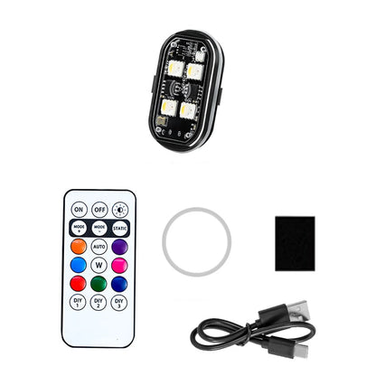 1-8pcs Wireless LED Strobe Lights Car Decor Atmosphere Light 8 Colors Rechargeable Led Lights Anti-Collision LED Warning Light