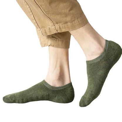 5 Pairs Men's Cotton Short Socks High Quality Crew Ankle Casual Soft Non-Slip Breathable Low-Cut Summer Autumn Socks for Men