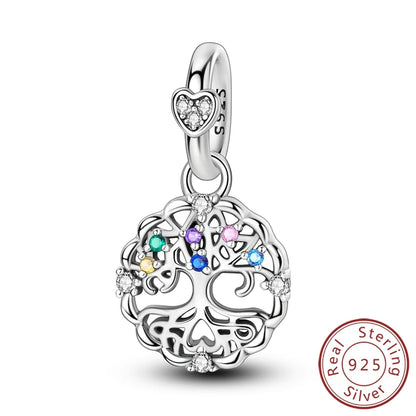 Original 925 Sterling Silver Charm Beads Clover Sunflower Tulip Carnation Pendant For Women Jewelry Fashion Gift