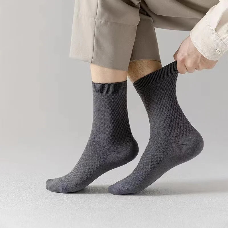 5Pairs/Lot Men's Socks High Quality Bamboo Fiber Business Breathable Deodorizing Socks Men's Casual Socks Large Size EU38-46