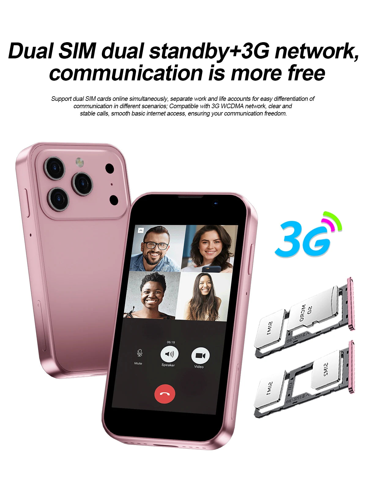SERVO 17SE MINI 3G Tiny Smartphone Android System Play Store 2GB+16GB WhatsAPP GPS WiFi Dual SIM Card 3.0" Small Smart Cellphone
