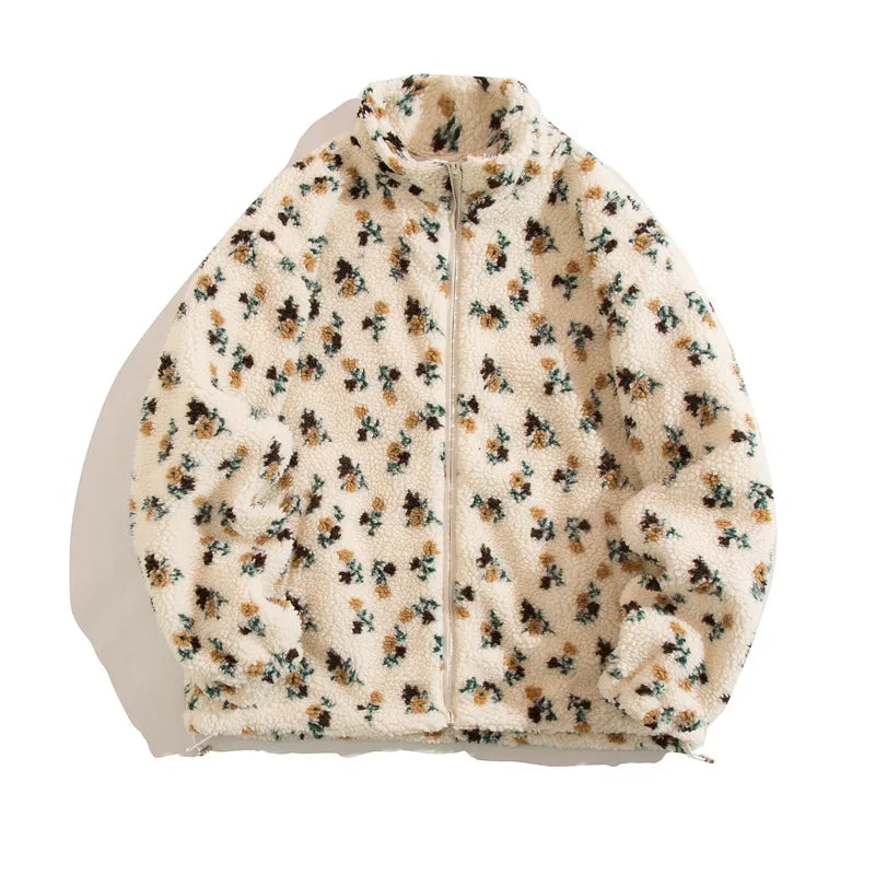 Winter Warm Lambswool Jacket for Men Fashion Stand Collar Zipper Loose Coat 2026 Leisure Hong Kong Style Coats Thickened Jackets