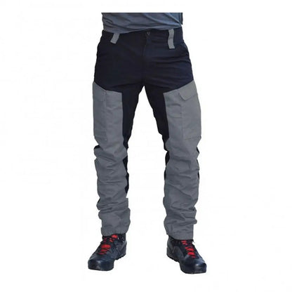 Nylon Men Cargo Pants Color Block Multi Pockets Sports Pants Work Trousers Outdoor Hiking Trekking Army Joggers Pants