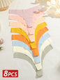 8PCS/Set Women Seamless Ice Silk Thongs Panties Female G-String Breathable Underwear V Waist Sexy Lingerie Ultra Thin Bikini