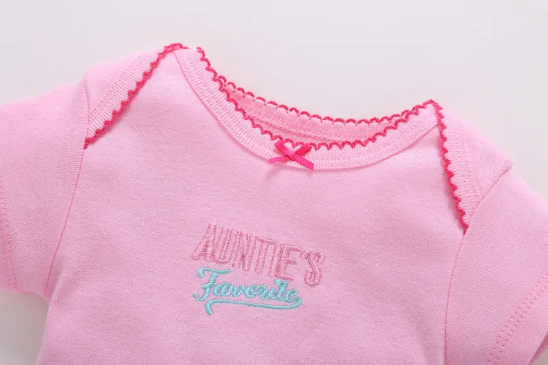 Lovely Baby Boy bodysuits 3Pcs/sets Long Sleeved Clothes PP Pant Cotton Infant Sporty Girl Short Sleeved Bodysuits