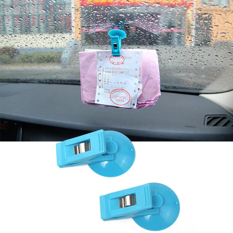 1PCS Car Interior Window Clip Mount Black Suction Cap Clip Plastic Sucker Removable Holder For Sunshade Curtain Towel Ticket