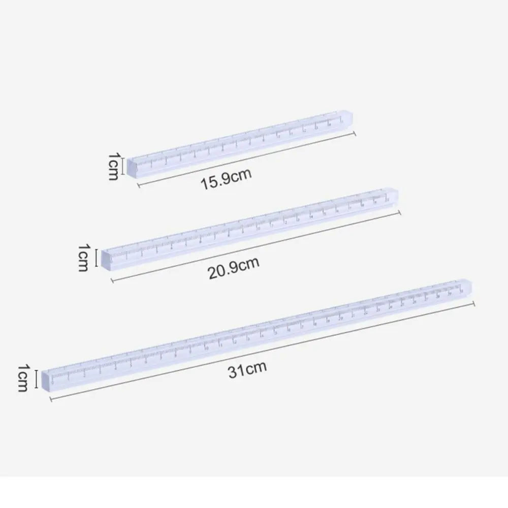 High Quality 15/20/30CM Straight Ruler Transparent Acrylic Cube Ruler Quadrangular Ruler Creative Stationery