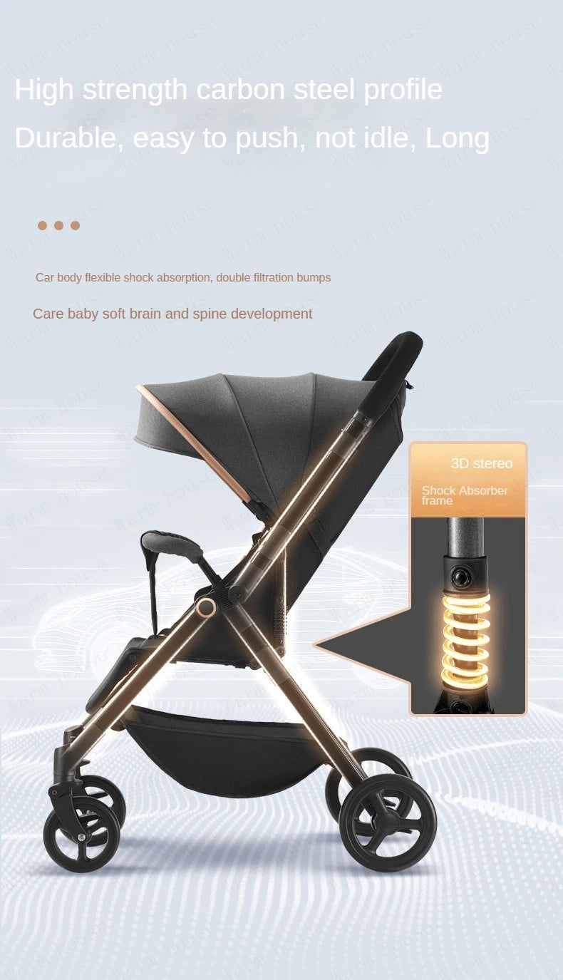 Baby Carriage,Bi-directional ultra lightweight foldable high landscape four wheel shock absorber baby stroller,baby cart