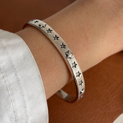 100% Solid 925 Sterling Silver Metal Bracelet for Women Vintage Handmade Simple Retro Black Stone Bracelet Birthday Gift Party