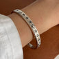 100% Solid 925 Sterling Silver Metal Bracelet for Women Vintage Handmade Simple Retro Black Stone Bracelet Birthday Gift Party