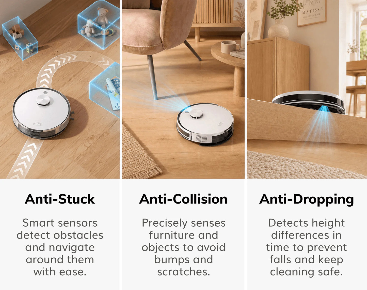 ILIFE A30 Pro Robot Vacuum Cleaner with Automatic Self-Emptying Station, 5000Pa Strong Suction, LDS Navigation, 180min Runtime, 2-in-1 Mop and Sweep, APP Control  ,Home Floor Carpet Clean