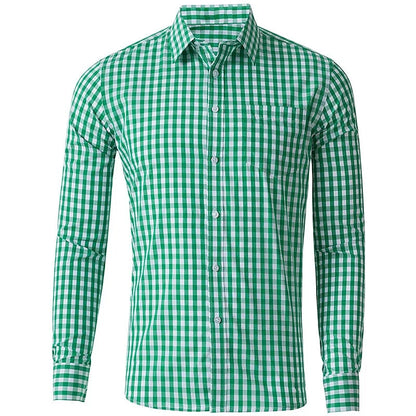 Men's Long Sleeve Shirt Casual Plaid Color Summer 3D Printed Lapel Shirt Summer New  Fashion Casual Men's Clothing Unisex Tops