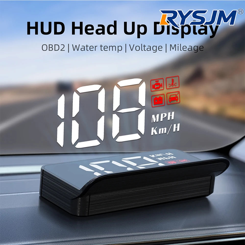 M3 HUD Obd2 Display On-board Computer Car Head-up display Windshield Big Font projection E-OBD and GPS Suitable for All Cars M1