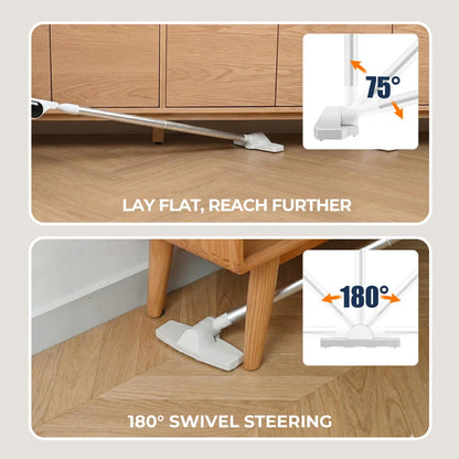 Handheld Vacuum Cleaner with LED Light, Portable Car Cordless Vacuum Cleaner with Powerful Suction and 7 Nozzles, Blowing, White