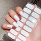 16Tips UV Semi-Cured Gel Nail Wraps Sticker 5D Pure Color Full Cover UV Lamp Gel Sticker Long-Lasting Nail Extension Patch Strip