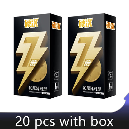Delayed Ejaculation Condoms 7 Times Reduce Sensitivity  For Men Ultra Thick 0.07mm Thicker Condom Penis Cock Sleeves Sex Toys