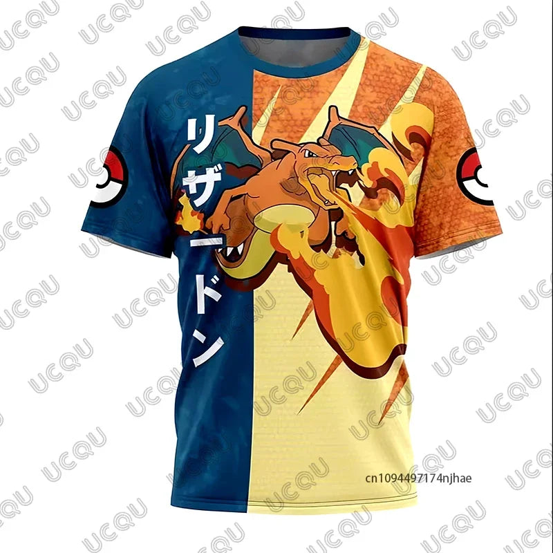 3D Full Print T-shirt Boys Girls Purple Lightning Anime Casual Oversized Children Short Sleeve Tops