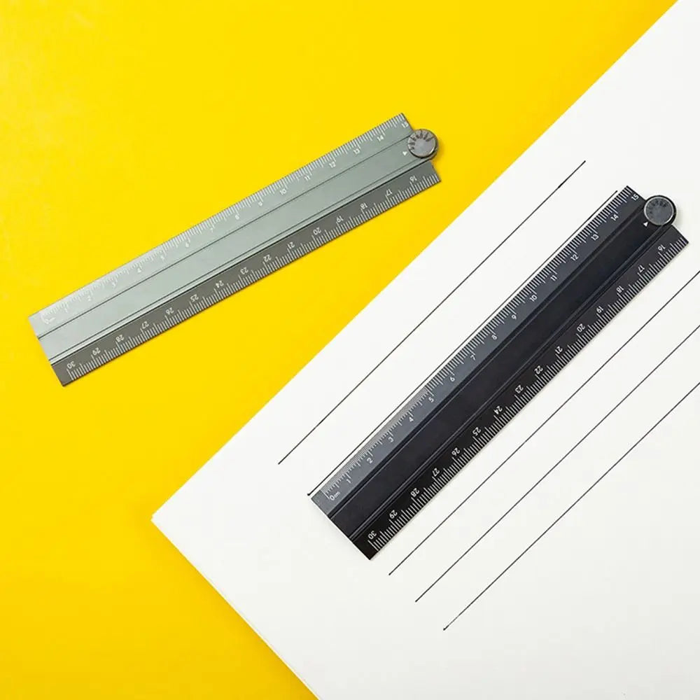 30cm Folding Ruler Drawing Measuirng Tool Aluminum Alloy Straight Ruler Multifunctional Metal Ruler School Office Supplies