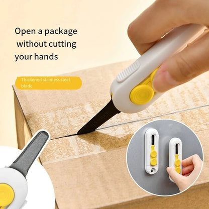 1pc, Magnetic Mini Box Cutter Portable Box Cutter Letter Opener and Paper Cutter Retractable Blade Durable ABS Material Mini Box