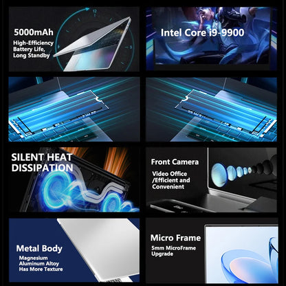 LENO 15.6" Laptop Intel Core i9 9900 32GB 2TB Windows11 Gaming Computer PC Gamer 5000mAh office Ultra Slim Notebook 1920*1080 HD