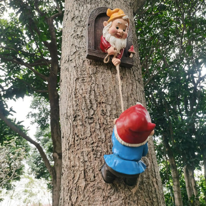 Garden Gnomes Dwarfs Climbing Ropes Resin Crafts Outdoor Yard Decor Art Statues Figurines Gift for Home Courtyard Lawn Ornament