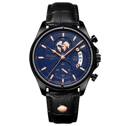 POEDAGAR Luxury Man Wristwatch Chronograph Date Waterproof Leather Men Watch Casual Quartz Men's Watches Sports Male Clock Reloj