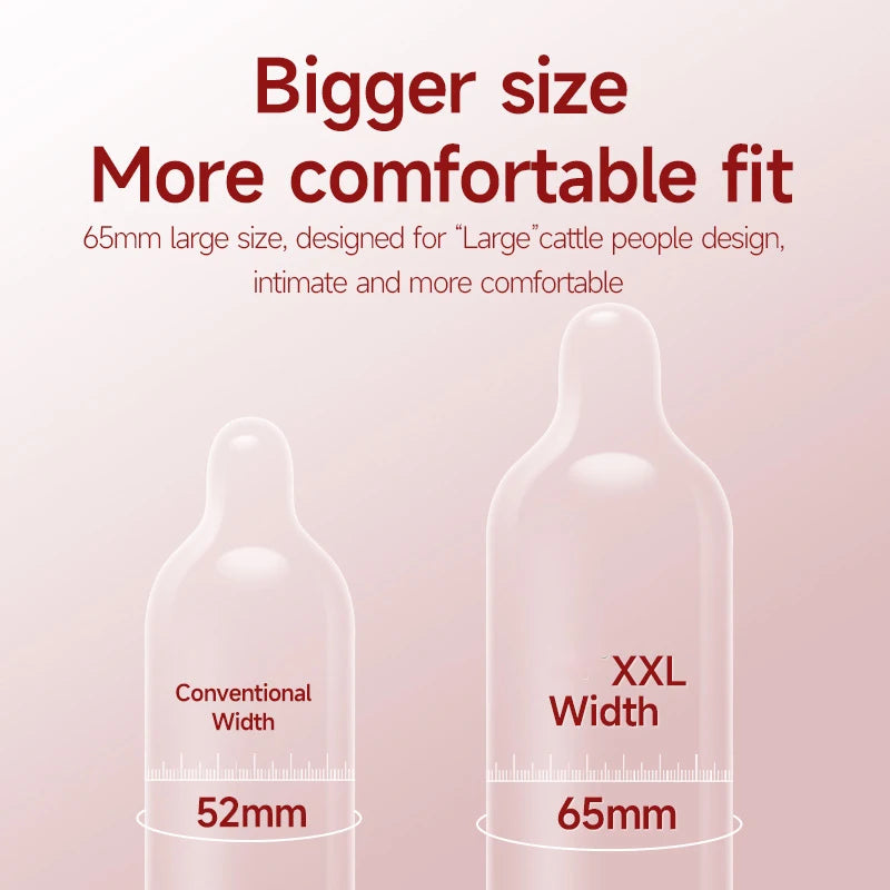 Extra Large Size 65mm Condoms Adults Toys For Men 10pcs XXL G-Spot Penis Sleeve Super Ultra Thin Smooth Condones Sex Products