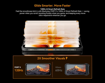Blackview FORT 5 Android 16 Rugged Smartphone 36GB(12+24)+256GB 6.78" HD+ IPS 5000mAh Mobile Phone Smartphone Mobile Phone NFC
