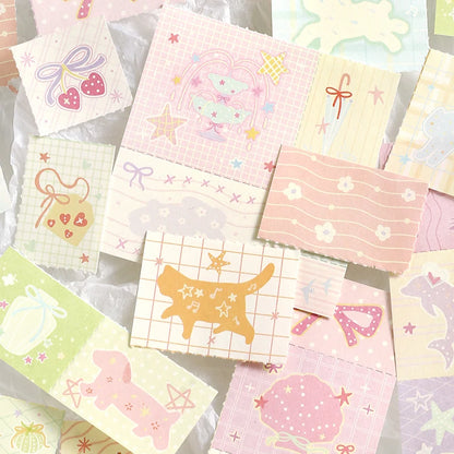 50sheets Dreamy Town Series Kawaii Ins Cute Handbooks Decoration Message Notes DIY Handmade Scrapbook Aesthetic Supplies