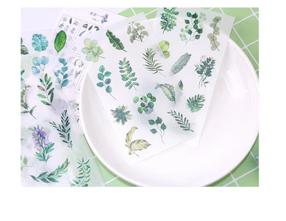6pcs Leaf Flower Stickers Japanese Accessories for Kids Dessert Diary Decorating Pretty Stationery Feather Decoration Supplies