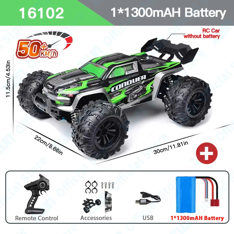 ZWN 1:16 70KM/H Or 50KM/H 4WD RC Car With LED Remote Control Cars High Speed Drift Monster Truck for Kids vs Wltoys 144001 Toys