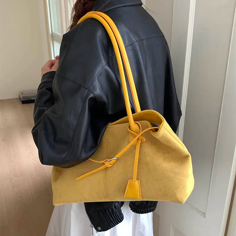 LEFTSIDE Women's PU Leather Shoulder Bag 2025 Winter New Fashion Retro Underarm Bag Luxury Brand Designer Handbags Tote Bags