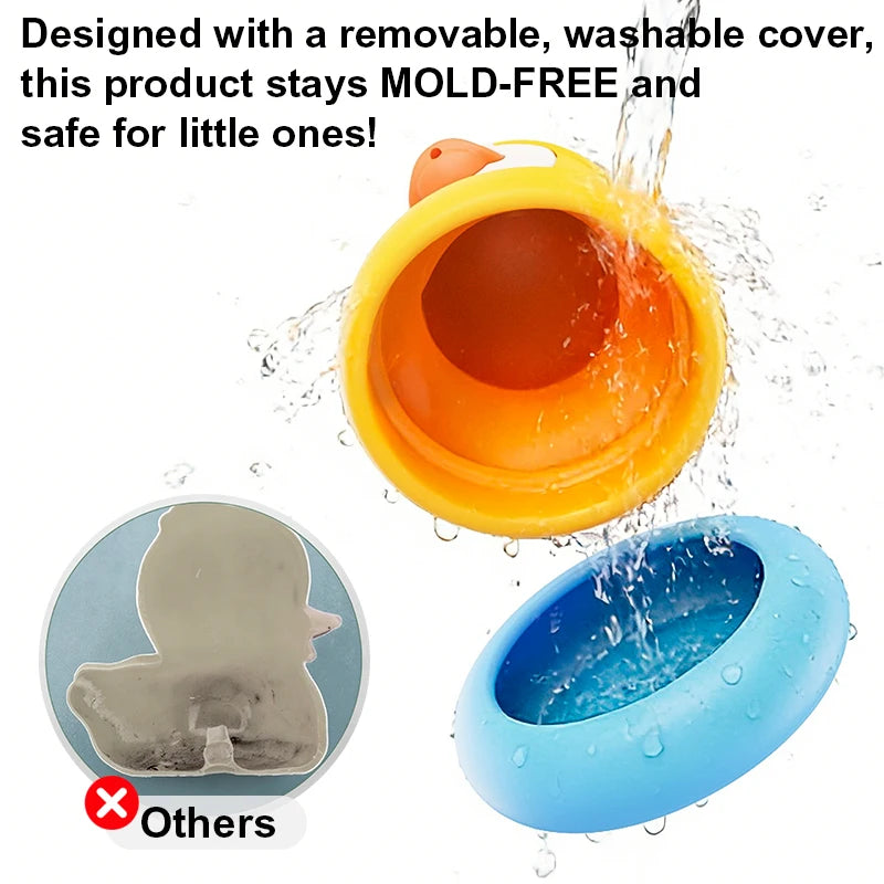 BPA Free Baby Silicone Bath Toys Cute Duckling&Frog Shape Floating Water Toy for Infants Toddlers Fun Bathroom Toys Babies Gifts