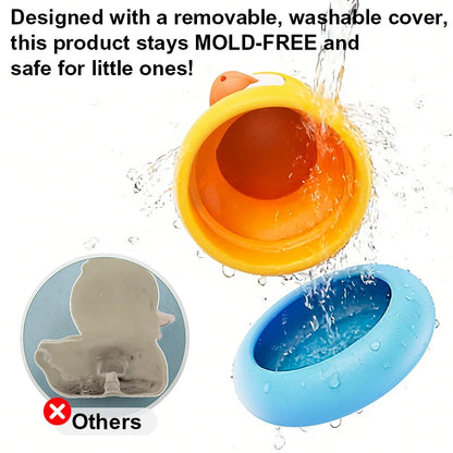 BPA Free Baby Silicone Bath Toys Cute Duckling&Frog Shape Floating Water Toy for Infants Toddlers Fun Bathroom Toys Babies Gifts