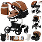Baby pram Lightweight stroller Baby carriage PU 3in1 stroller Baby stroller 3-in-1 Baby carriage strollers for baby light carts