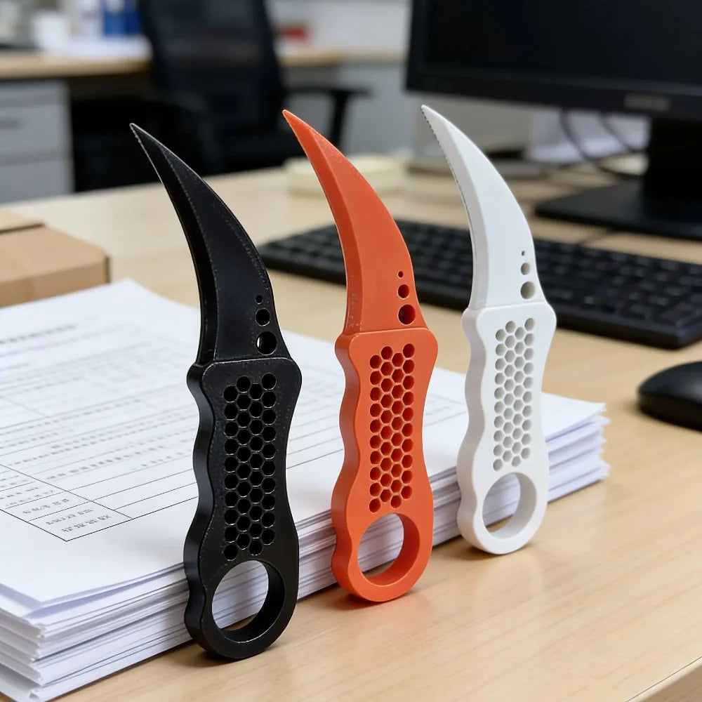 3D Printed Unboxing Tool, Anti-Slip Eco-Friendly Handle, Safe Portable Package Opener for Home Office Daily Use