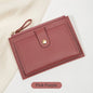 Minimalist and Fashionable Women's Short Card Bag Ultra-Thin Mini PU Leather Zero Wallet Women's Credit Card Holder Wallet