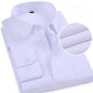 Men Formal Shirt Long Sleeve Office Solid Color Fashion Business Pocket Social Office Blue White Shirts Men's Clothing S-5XL