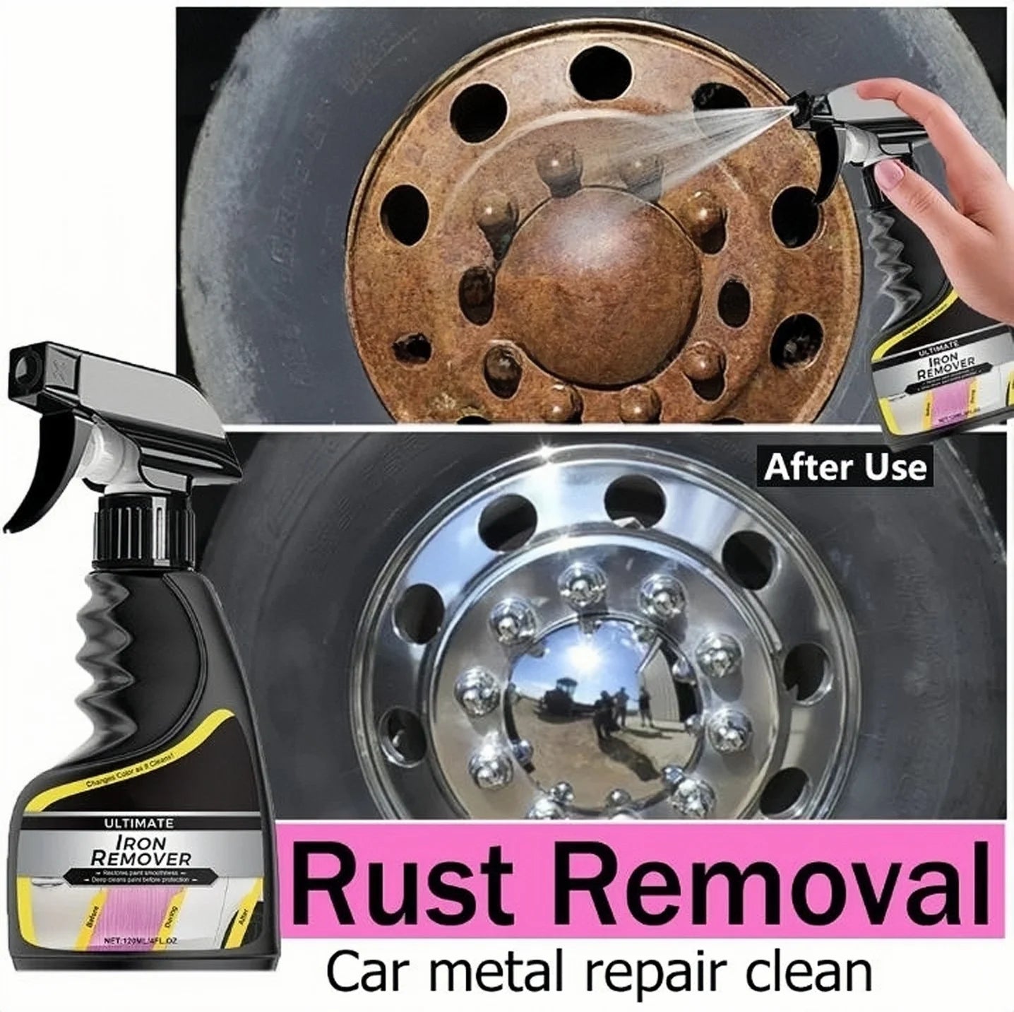 HS68-Car Rust Remover Quick Remover  Exhaust Pipe Rust Removal Spray Cleaning Metal Iron Powder Old Cars To New