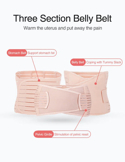 3In1 Corset Postpartum Band Pregnant Women Tummy Belly Peis Belt Wrap Waist Trainer Recovery Bandage Strap Body Shaper