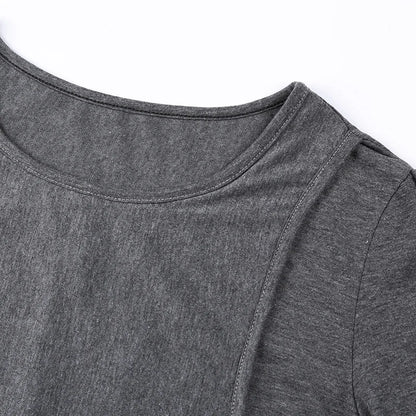 Women Blouse Maternity Casual Soft  Nursing Tops T-shirt Summer Short Sleeve Pregnant Clothes Nursing Breastfeeding